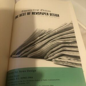 The Best of Newspaper Design Book- 176A $25 or $20 w/offer
